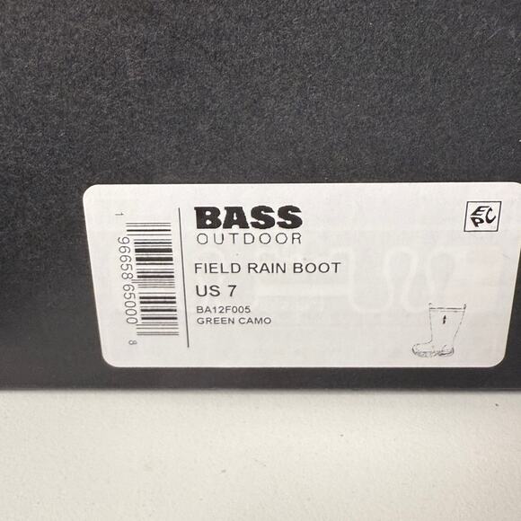 Bass Outdoor Field Rain Boot Size US 7 Green Camo Knee High Techwear Utility New - Picture 14 of 15